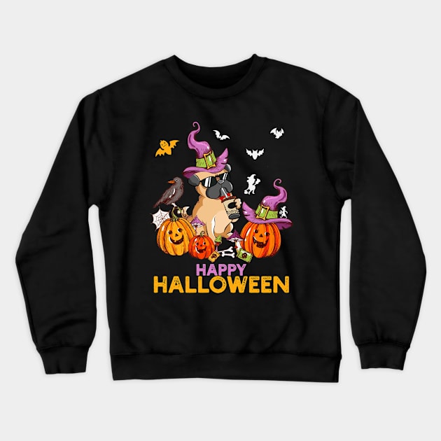 Pug Dog Halloween Pumpkin Costumes Thanksgiving Gift For Dog Lovers, Men, Women, Kids Crewneck Sweatshirt by Hussein@Hussein